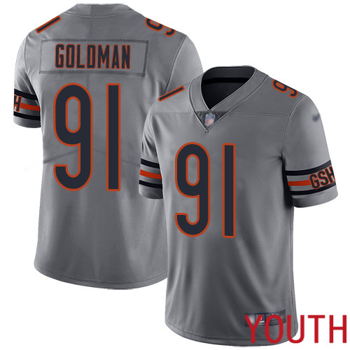 Chicago Bears Limited Silver Youth Eddie Goldman Jersey NFL Football 91 Inverted Legend